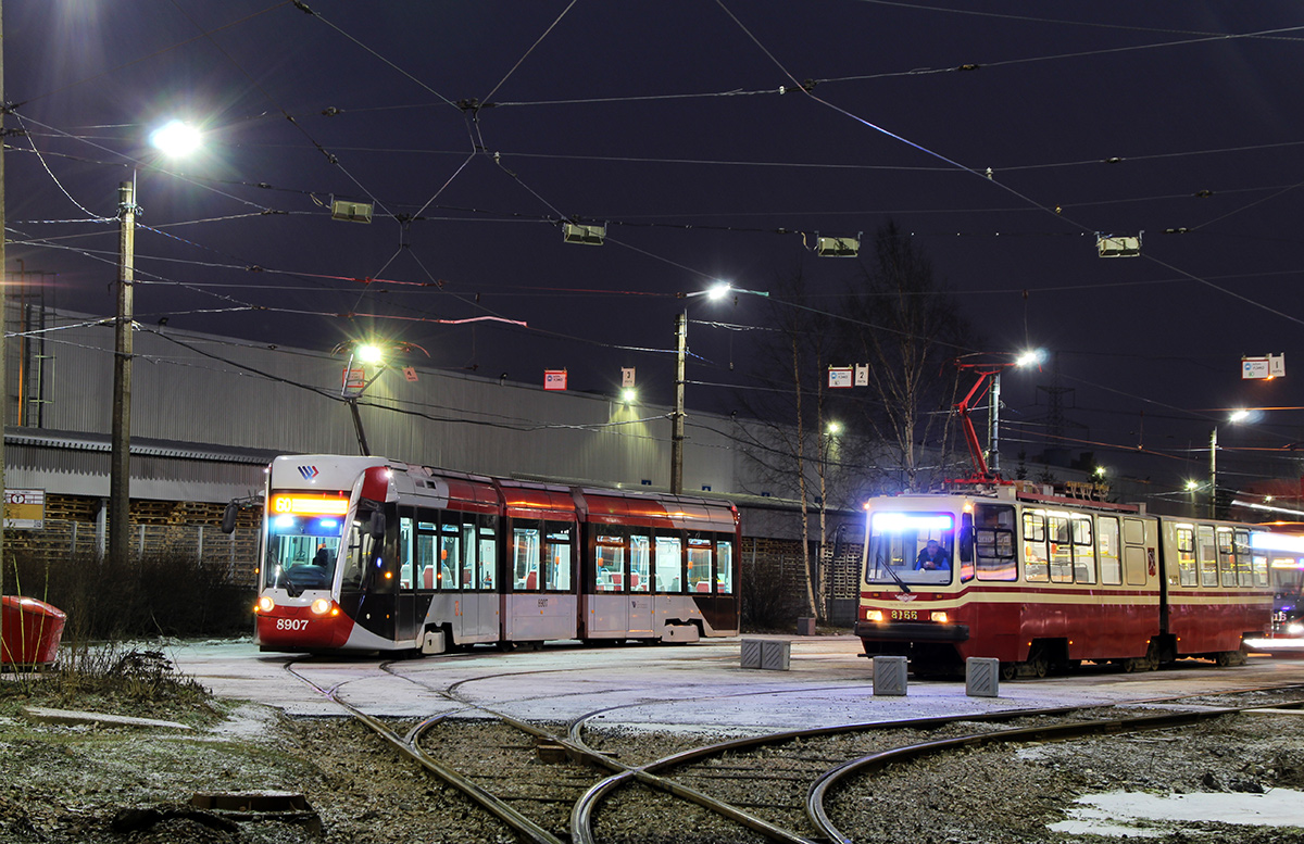 Санкт-Петербург, 71-801 (Alstom Citadis 301 CIS) № 8907; Санкт-Петербург — Конечные станции и разворотные кольца