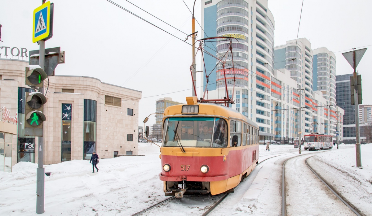 Екатеринбург, Tatra T3SU (двухдверная) № 517