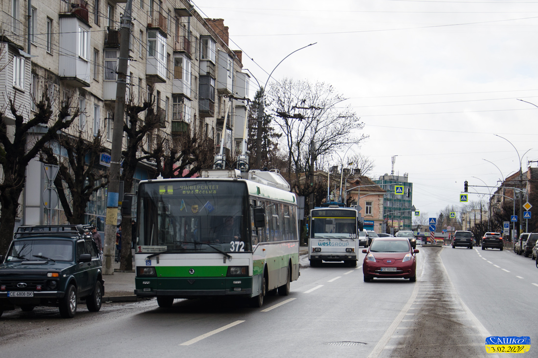 Черновцы, Škoda 21TrACI № 372; Черновцы, Škoda 14Tr17/7M № 380