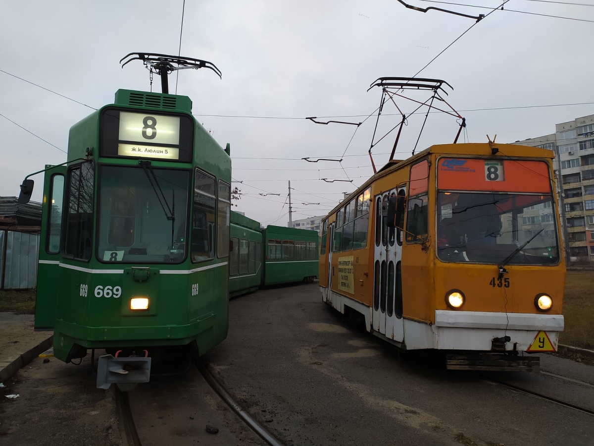 Sofia, Schindler/Siemens Be 4/6 S № 669; Sofia, T6M-400 (Sofia-100) № 435; Sofia — A fantrip with the historic tram Т6М-400 (Sofia 100) 435 — 12.01.2020