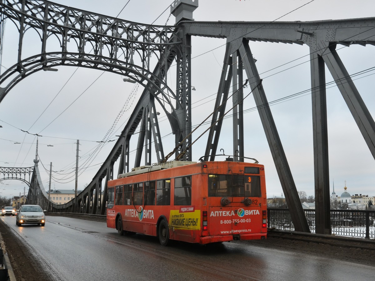 Tver, Trolza-5275.03 “Optima” Nr. 82; Tver — The last years of the Tver trolleybus (2019 — 2020); Tver — Trolleybus lines: Old Volga Bridge