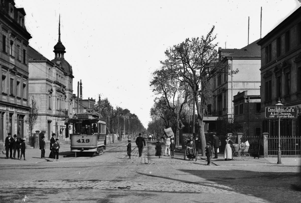 Дрезден, Двухосный моторный Stoll № 419; Дрезден — Старые фотографии (трамвай)