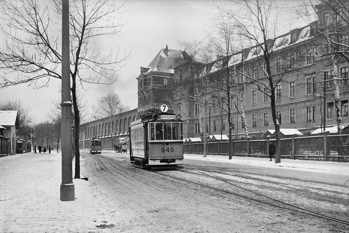 Дрезден, Двухосный моторный Stoll № 945; Дрезден — Старые фотографии (трамвай)