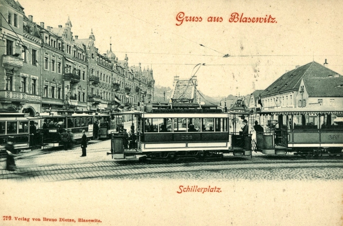 Дрезден, Двухосный моторный Dresden № 263; Дрезден, Двухосный моторный Dresden № 209; Дрезден, Двухосный прицепной Dresden № 195; Дрезден — Старые фотографии (трамвай)