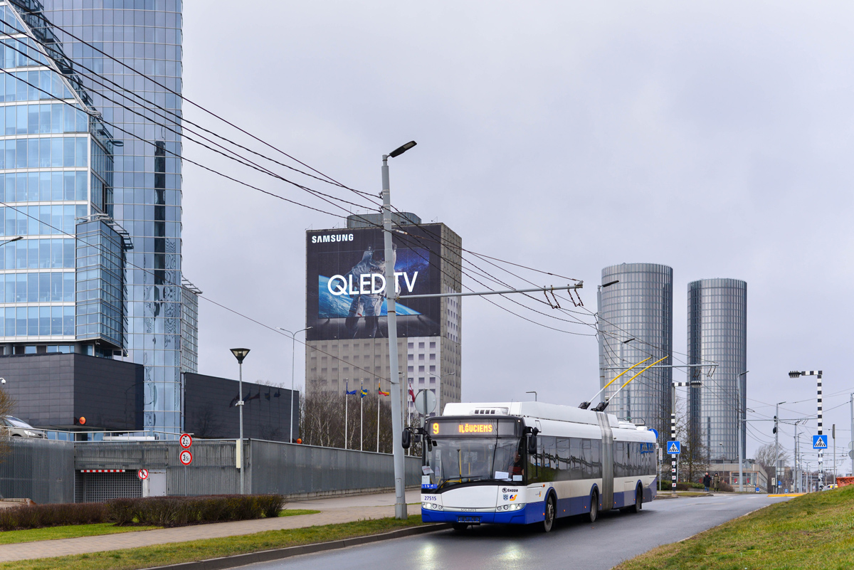 Рига, Škoda 27Tr Solaris III № 27515; Рига — Троллейбусные линии и инфраструктура