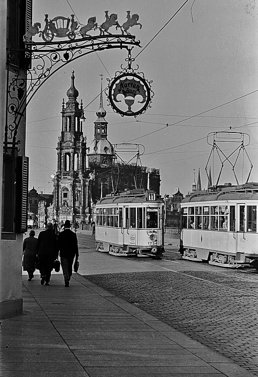 Drezda, Christoph & Unmack Großer Hecht — 1734; Drezda — Old photos (tram)