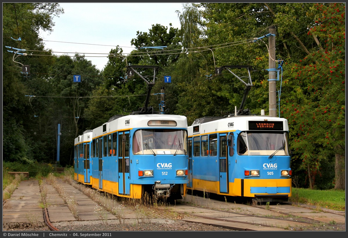 Chemnitz, Tatra T3DM № 512; Chemnitz, Tatra T3DM № 505 Chemnitz, Tatra T3DM № 512; Chemnitz, Tatra T3DM № 505