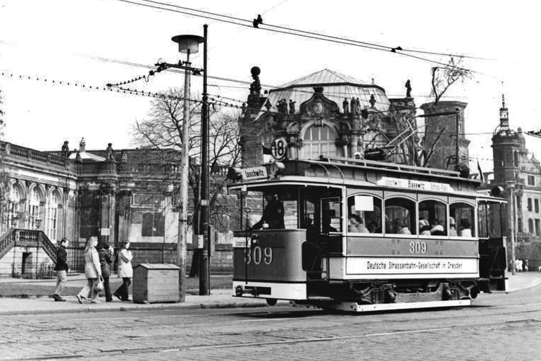 Dresden, Berolina 2-axle motor car № 309; Dresden — Old photos (tram)