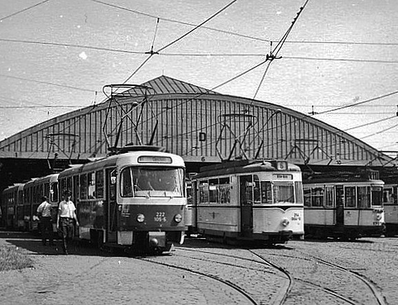 Дрезден, Tatra T4D № 222 105; Дрезден, Gotha T59E № 214 004-6; Дрезден, Christoph & Unmack Großer Hecht № 1707; Дрезден — Старые фотографии (трамвай)