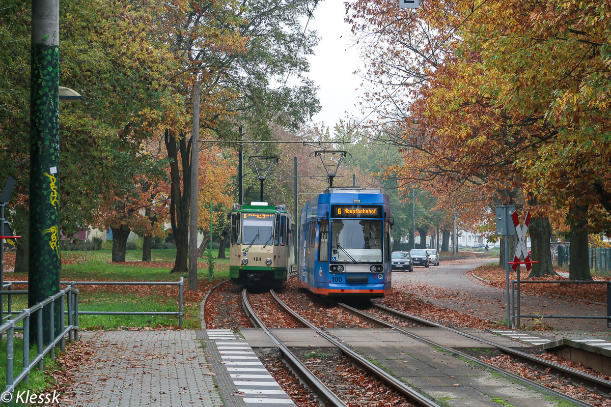 Бранденбург-на-Хафеле, Tatra KTNF6-B № 184; Бранденбург-на-Хафеле, Duewag MGT6D № 100