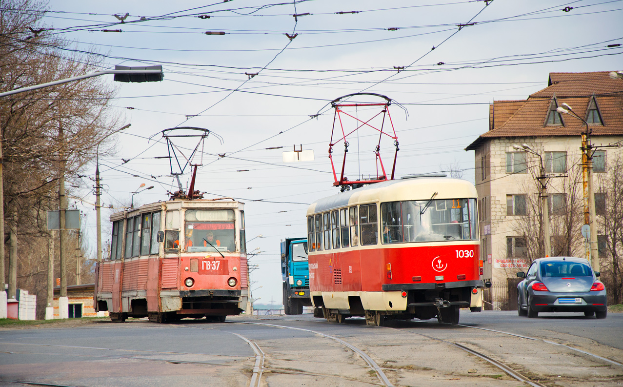 Мариуполь, 71-605 (КТМ-5М3) № ГВ-37; Мариуполь, Tatra T3SUCS № 1030