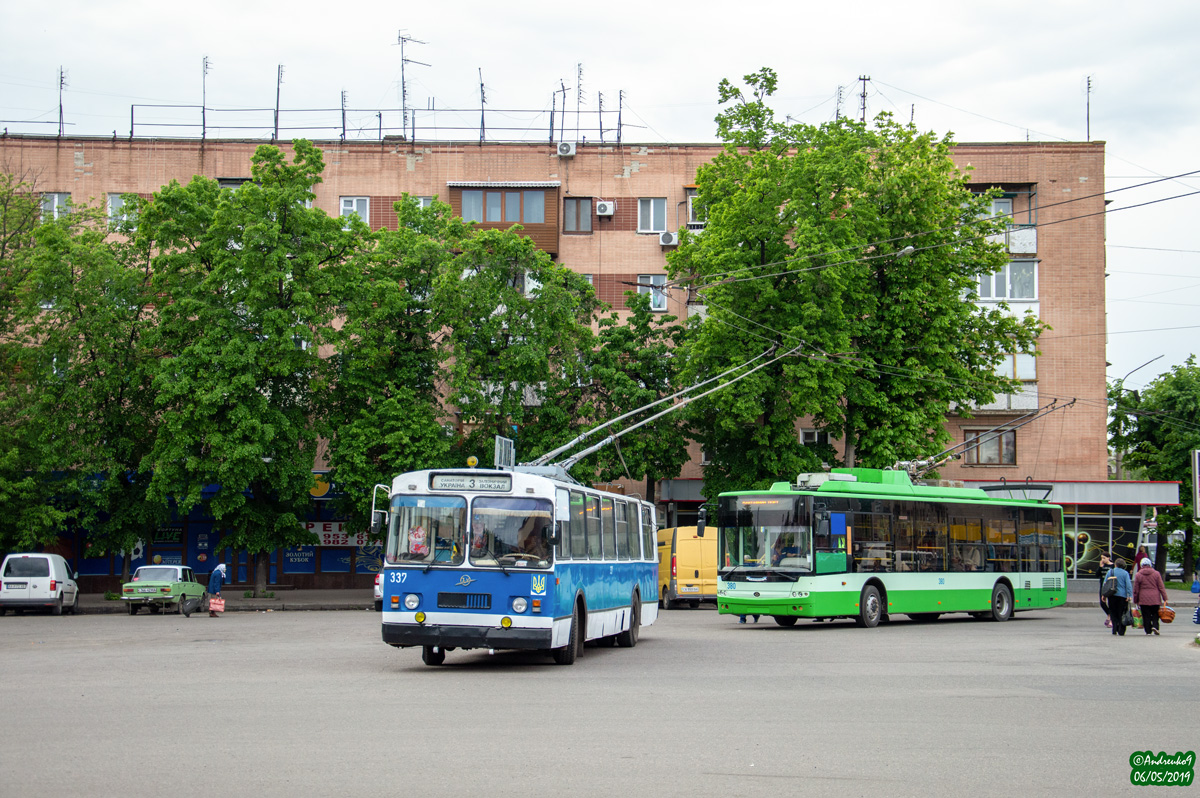 Черкассы, ЗиУ-682В-012 [В0А] № 337; Черкассы, Богдан Т70117 № 380