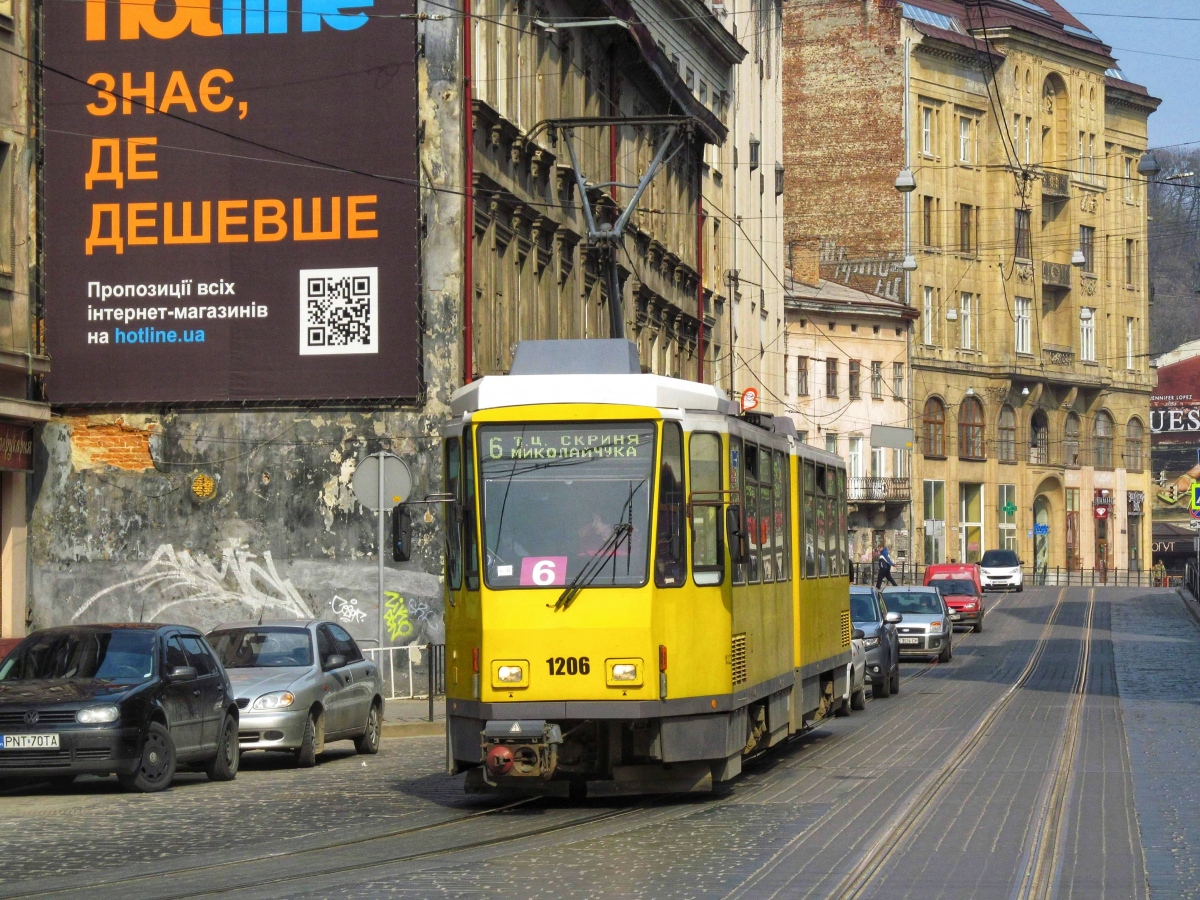 Львов, Tatra KT4DM № 1206