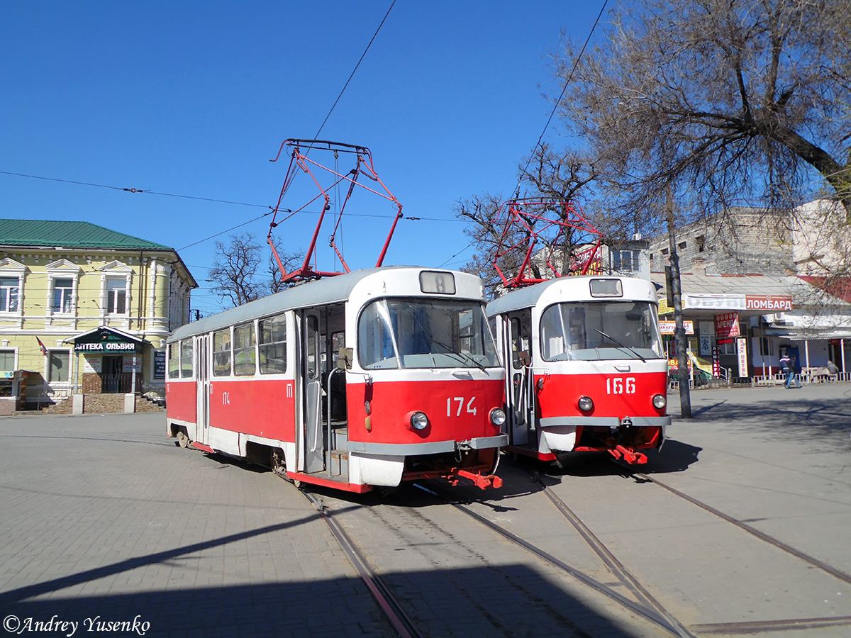 Донецк, Tatra T3SU № 174; Донецк, Tatra T3SU № 166
