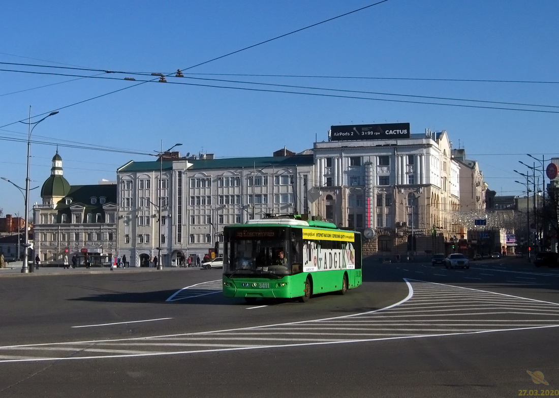 Харьков, ЛАЗ E183A1 № 3411