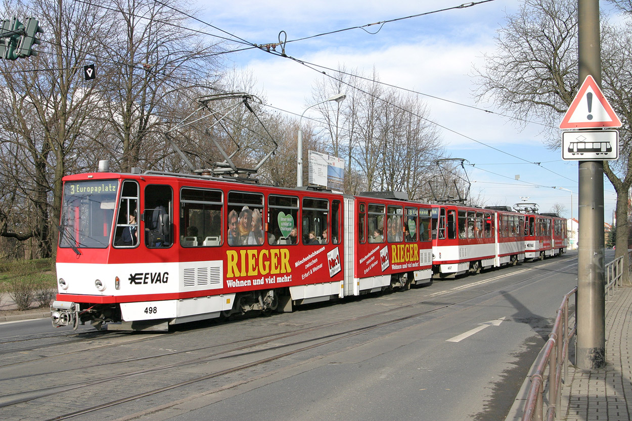 Эрфурт, Tatra KT4D № 498; Эрфурт — Тройники Tatra KT4D+KT4D+KT4D