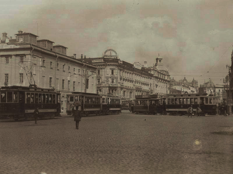 Moscou, F (Kolomna) N°. 222; Moscou, MAN 2-axle trailer car N°. 1081; Moscou, F (Mytishchi) N°. 421; Moscou — Historical photos — Electric tramway (1899-1920) Moscou, F (Kolomna) N°. 222; Moscou, MAN 2-axle trailer car N°. 1081; Moscou, F (Mytishchi) N°. 421; Moscou — Historical photos — Electric tramway (1899-1920)