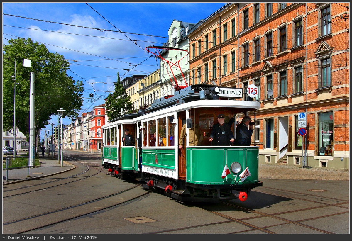 Zwickau, MAN/SSW 2-axle motor car Br. 7; Zwickau — Anniversary: 125 years of tramways in Zwickau (11./12.05.2019) • Jubiläum: 125 Jahre Straßenbahn Zwickau (11./12.05.2019)
