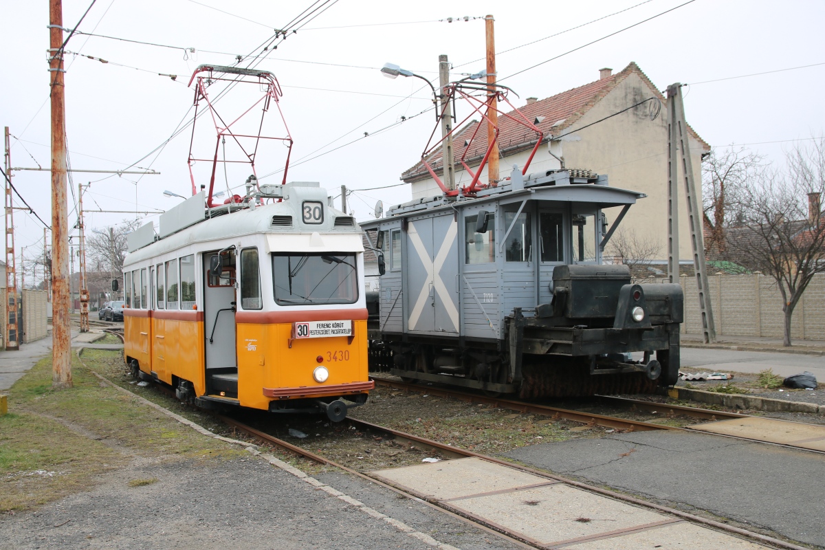 Budapešť, Ganz MUV č. 3430; Budapešť, Snow removal car č. 7120