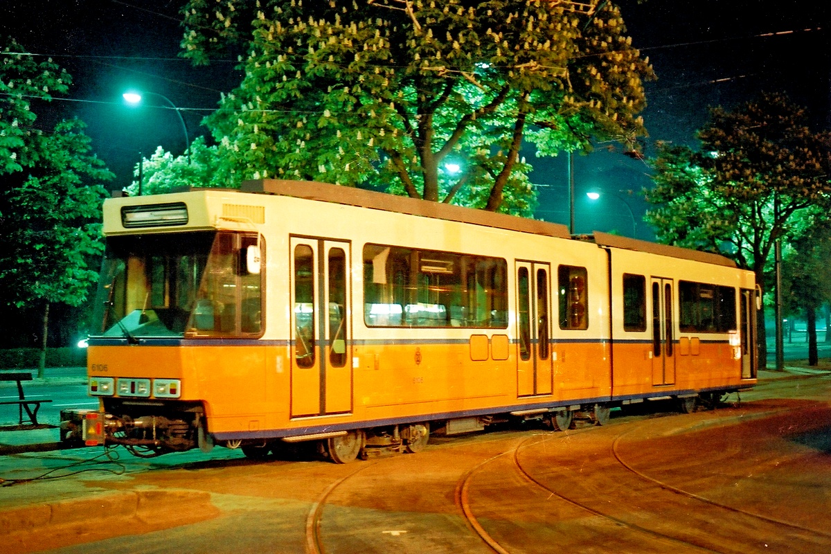 Береговой трамвай, BN/ACEC type 6100 6-axle № 6106; Брюссель — Тестовые прогоны с трамваями из других городов и испытания с собственным брюссельским трамваем.