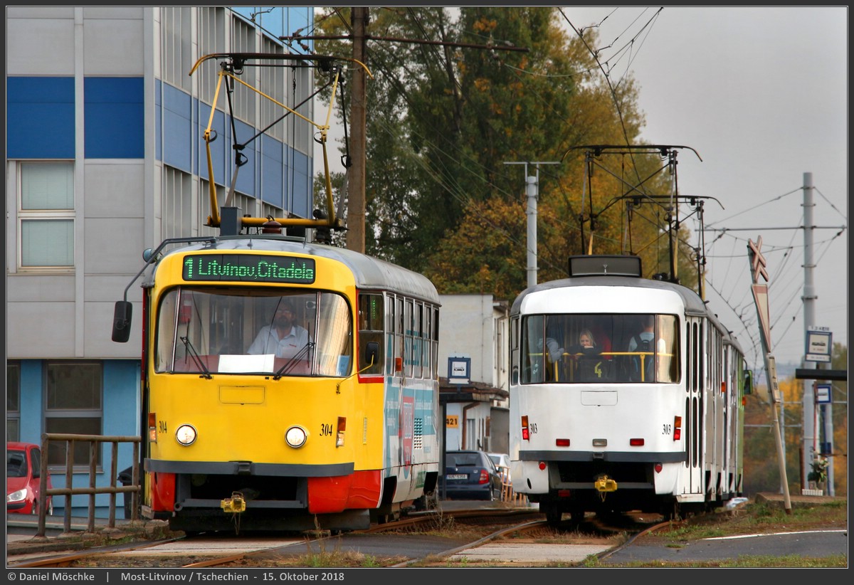 Мост ― Литвинов, Tatra T3M.3 № 304; Мост ― Литвинов, Tatra T3M.3 № 303