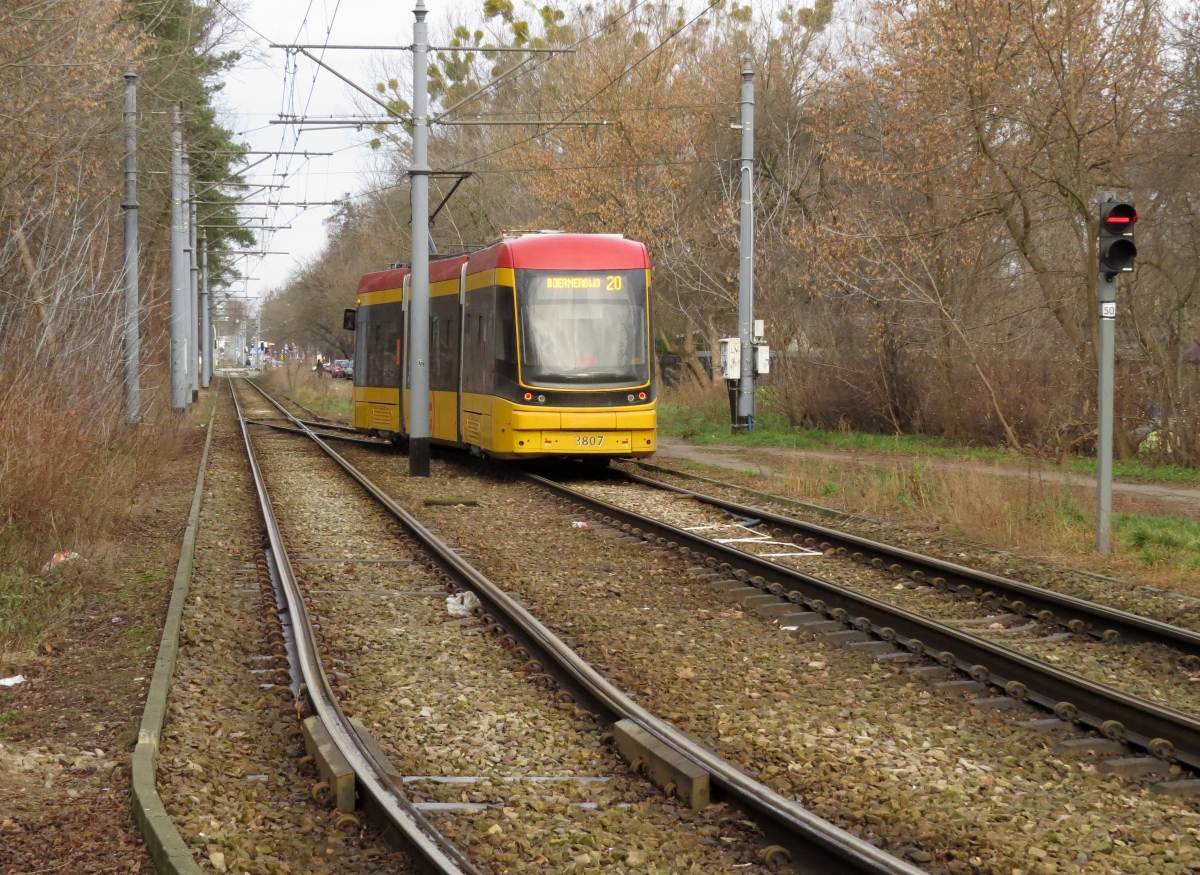 Варшава, PESA Jazz 134N № 3807; Варшава — Трамвайные линии и инфраструктура