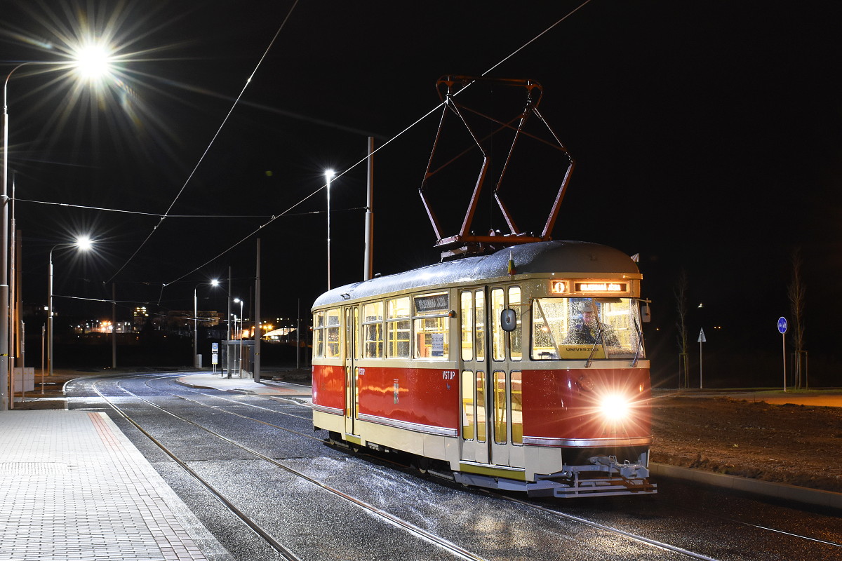Пльзень, Tatra T1 № 121; Пльзень — Строительство и открытие трамвайной линии на Борска Поле
