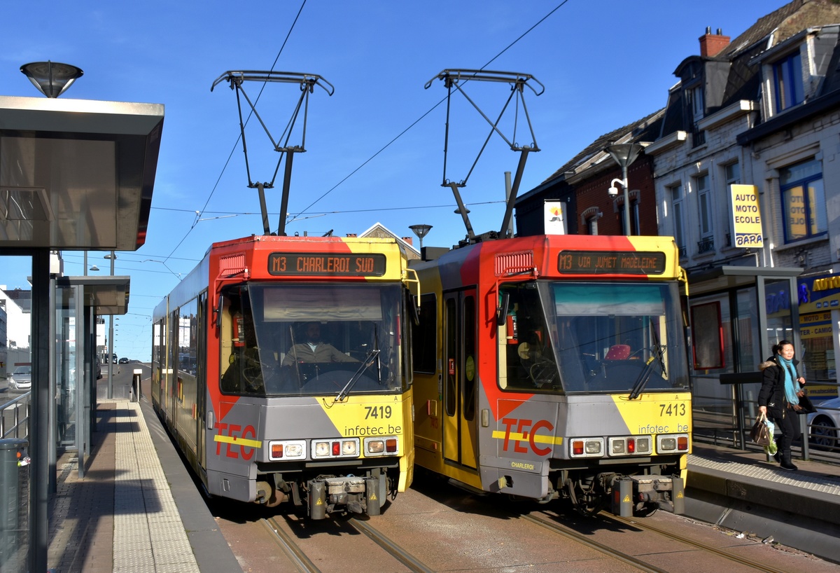 Charleroi, BN/ACEC type 6100 6-axle № 7419; Charleroi, BN/ACEC type 6100 6-axle № 7413
