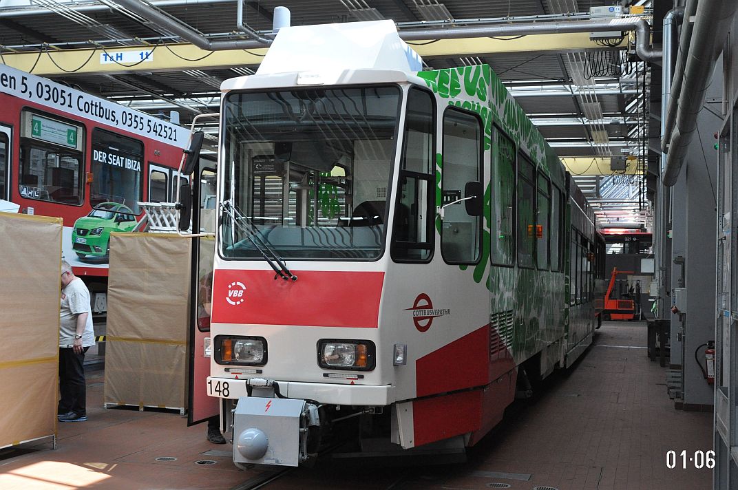 Котбус, Tatra KTNF6 № 148; Котбус — День открытых дверей и 6-й слет автобусов Икарус в Германии (18.05.2019)