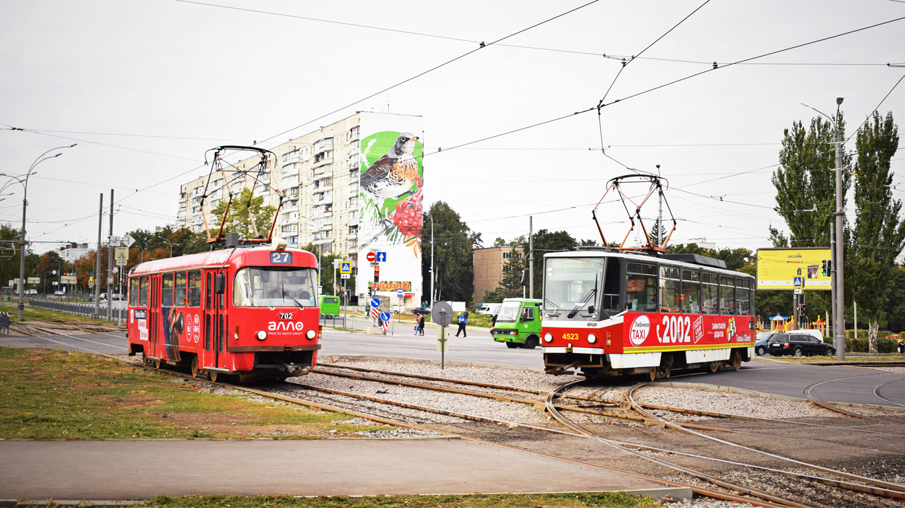 Харьков, Tatra T6A5 № 4523; Харьков, Tatra T3SUCS № 702