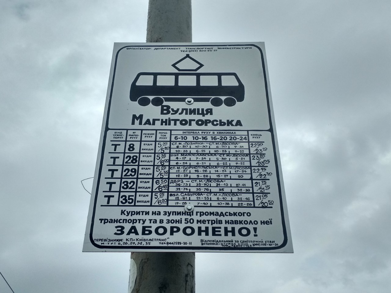 Kijev — Stop signs, shelters and panels