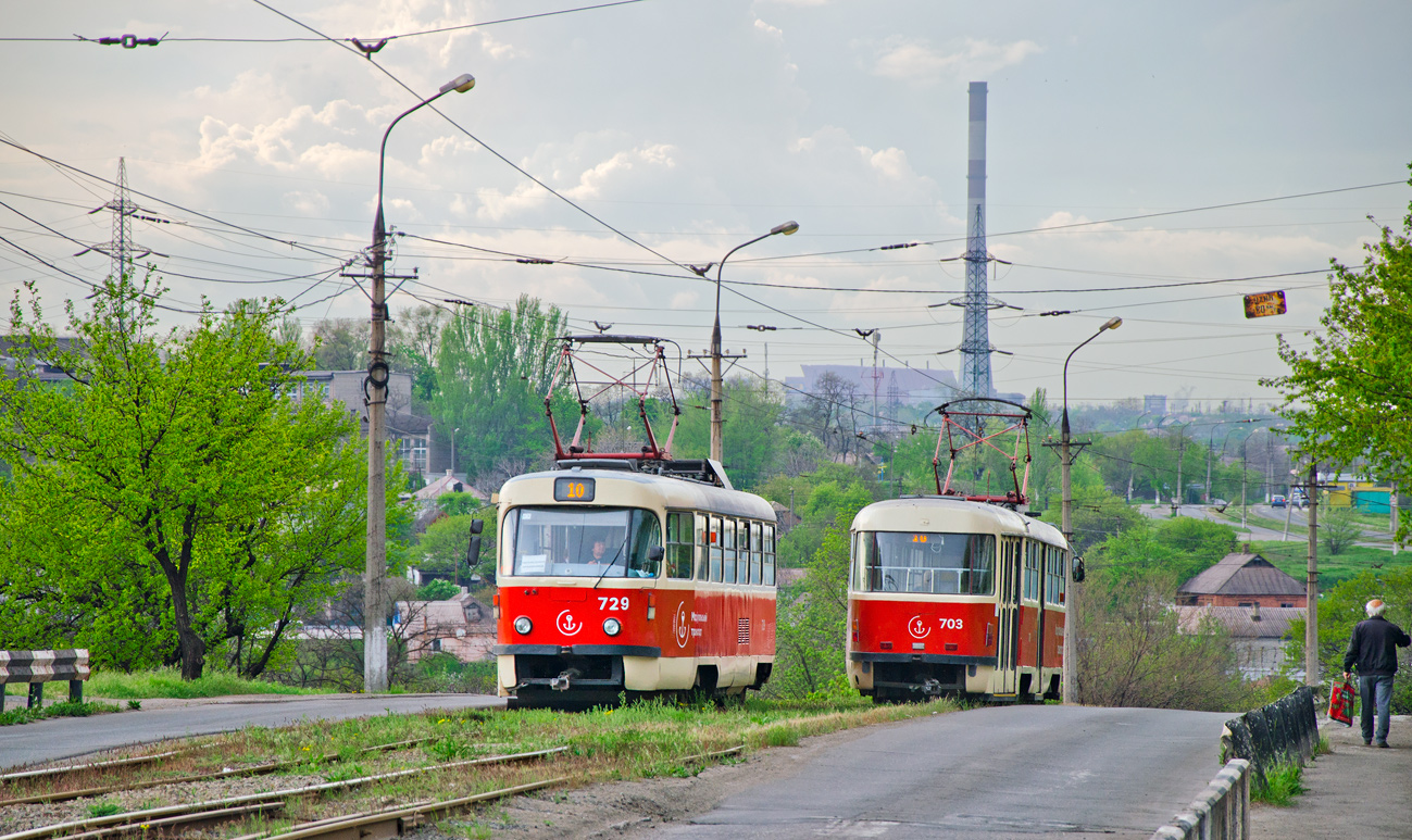 馬里烏波爾, Tatra T3A # 729; 馬里烏波爾, Tatra T3SUCS # 703