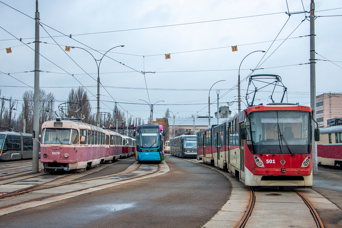 Киев, Tatra T3SU № 5579; Киев, К1М8 № 501