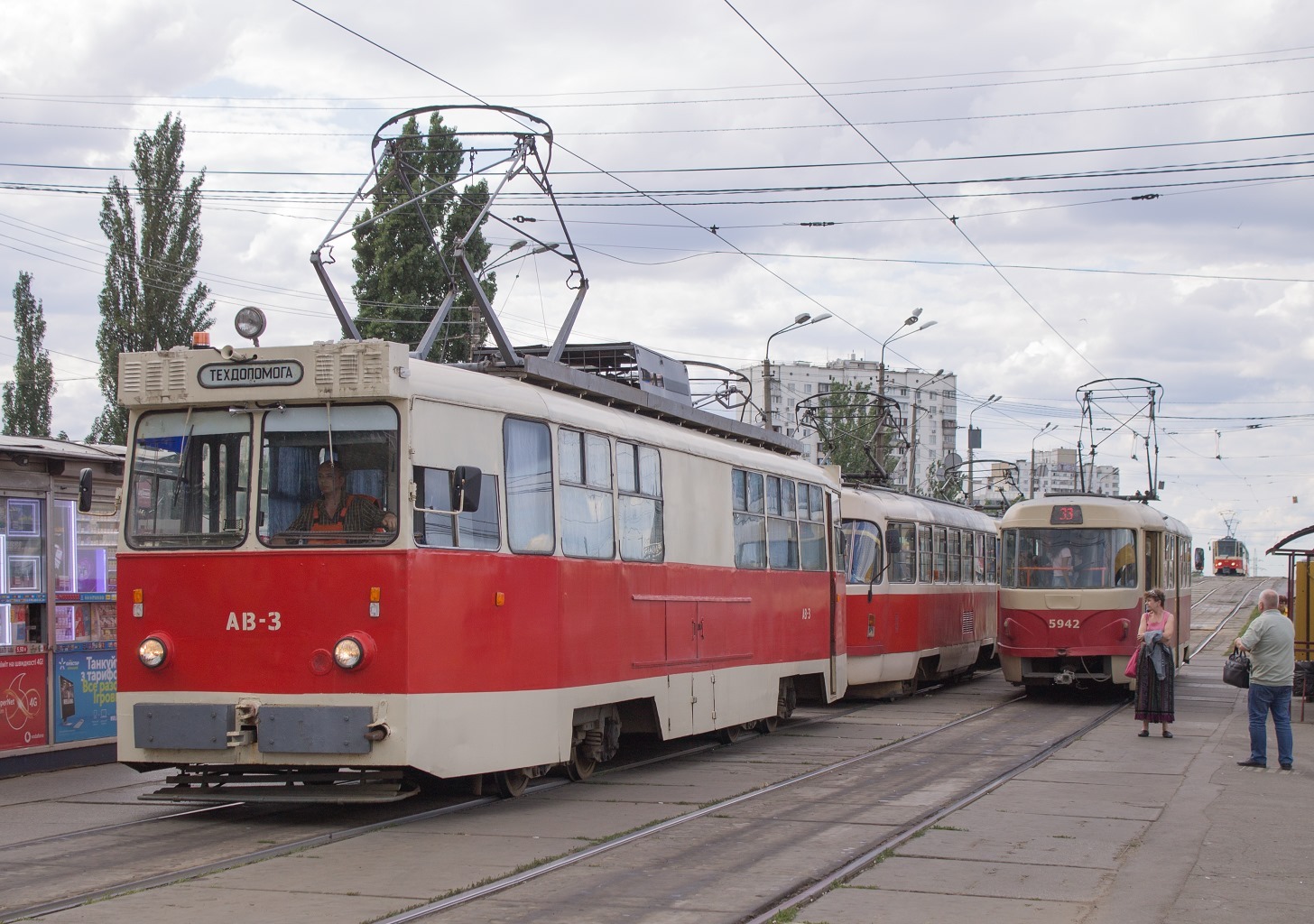 Киев, КТВ-57 № АВ-3; Киев, Tatra T3SU № 5942