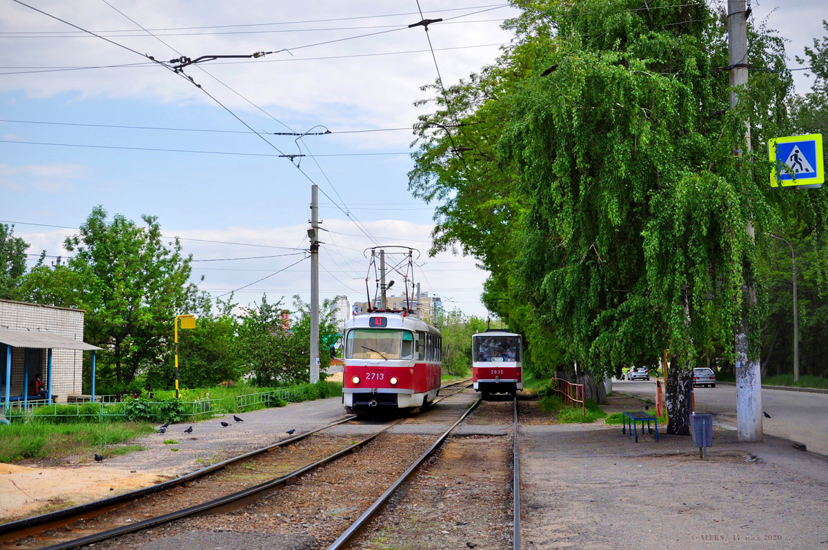 Волгоград, Tatra T3SU № 2713; Волгоград, Tatra T6B5SU № 2835