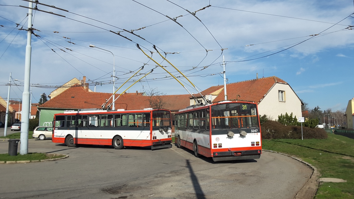 Брно, Škoda 14TrR № 3247; Брно, Škoda 14TrR № 3244