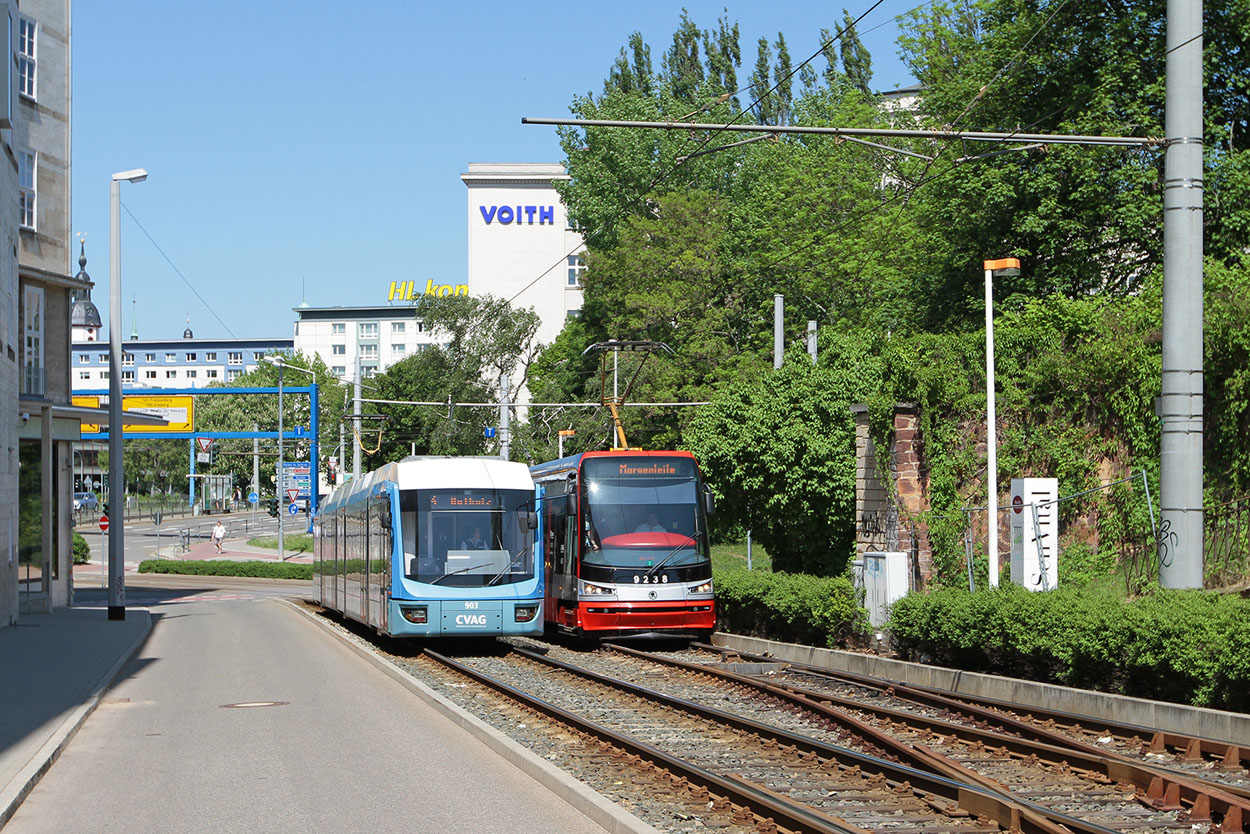 Chemnitz, Bombardier 6NGT-LDZ # 903; Chemnitz — Trams from other cities • Fahrzeuge aus anderen Städten Chemnitz, Bombardier 6NGT-LDZ # 903; Chemnitz — Trams from other cities • Fahrzeuge aus anderen Städten