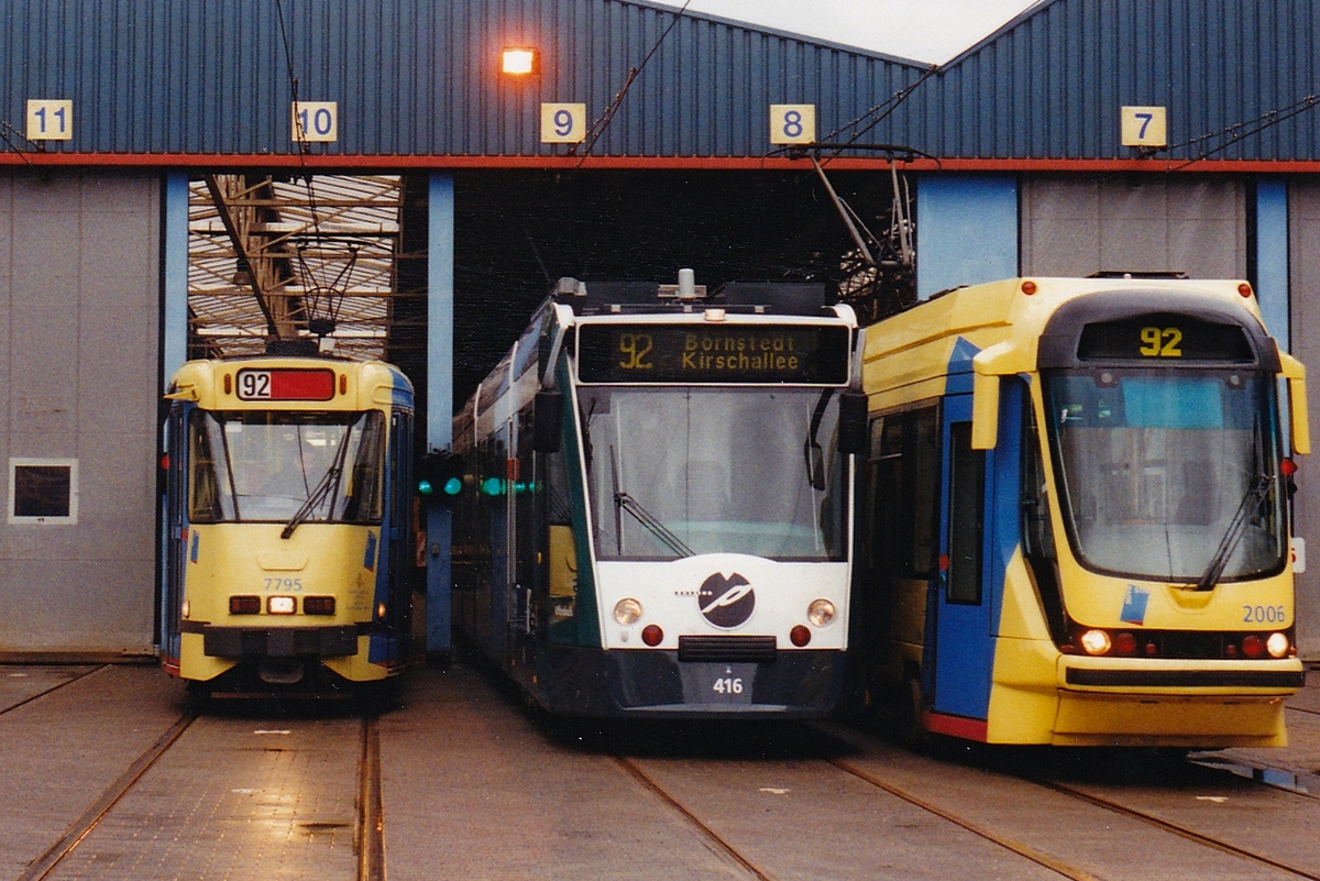 Патсдам, Siemens Combino № 416; Брюссель, BN PCC серия 7700 № 7795; Брюссель, Bombardier T2000 № 2006; Брюссель — Тестовые прогоны с трамваями из других городов и испытания с собственным брюссельским трамваем.
