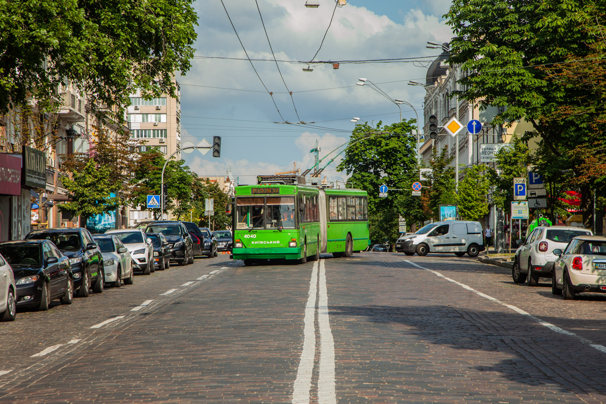 Kiev, Kyiv-12.03 Nr. 4040; Kiev — Movement on the service line on Leontovycha — Khmelnytskoho — Pyrohova streets; Kiev — Trip on trolleybus Kiev-12.03 # 4040 14.06.2020