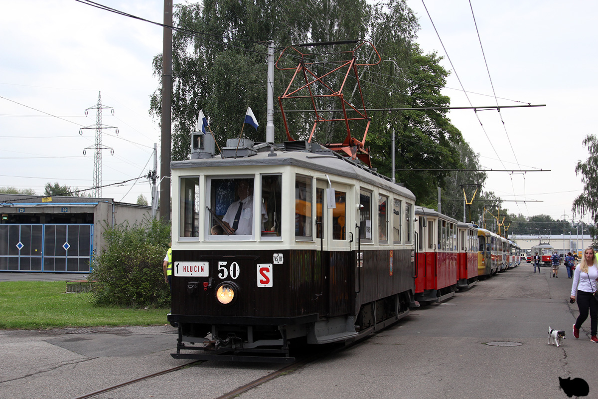 Ostrava, KPS 2-axle motor car N°. 50; Ostrava — Ostrava public transport workers' day 2019
