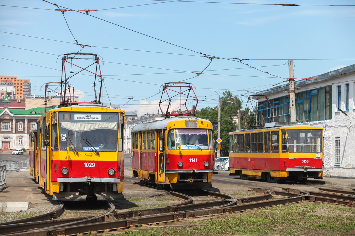 Барнаул, Tatra T6B5SU № 1029; Барнаул, Tatra T3SU № 1141; Барнаул, Tatra T6B5SU № 3156