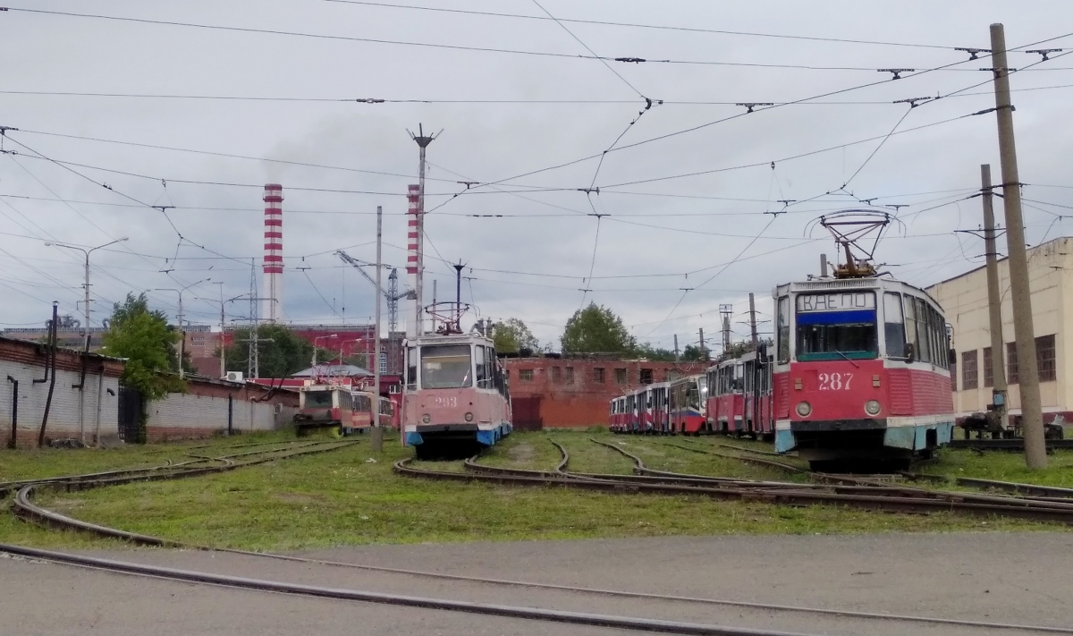 Томск, 71-605 (КТМ-5М3) № 293; Томск, 71-605 (КТМ-5М3) № 287; Томск — Трамвайное депо