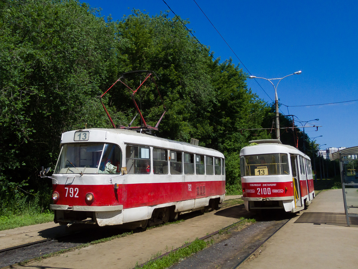 Самара, Tatra T3SU № 792; Самара, Tatra T3SU № 2100; Самара — Конечные станции и кольца (трамвай)