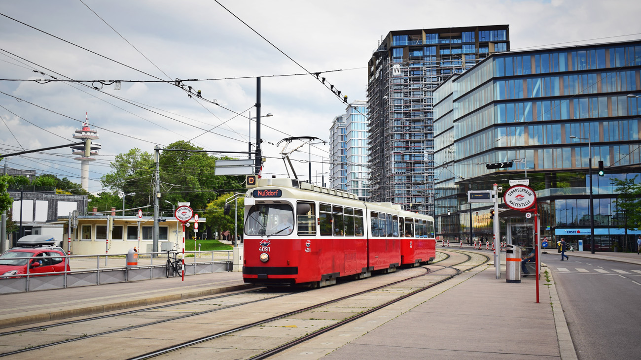 Вена, SGP Type E2 № 4091; Вена, Bombardier Type c5 № 1491