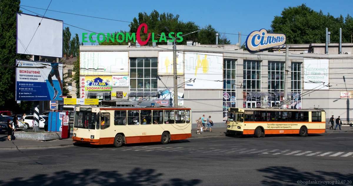 Krzywy Róg, YMZ T2 Nr 645; Krzywy Róg, ZiU-682G [G00] Nr 633