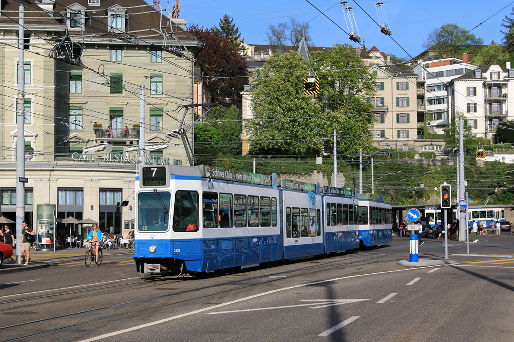 Цюрих, SWP/SIG/ABB Be 4/8 "Tram 2000 Sänfte" № 2108; Цюрих, SWP/SIG/ABB Be 2/4 "Tram 2000 Pony" № 2433