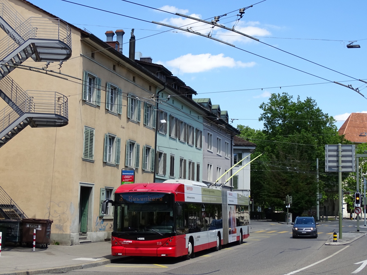 Winterthur, Hess SwissTrolley 3 (BGT-N1C) № 113