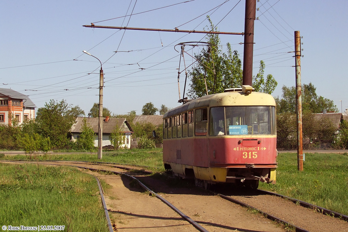 Tver, Tatra T3SU č. 315; Tver — Streetcar lines: Moskovsky District (line to Yuzhny microdistrict)
