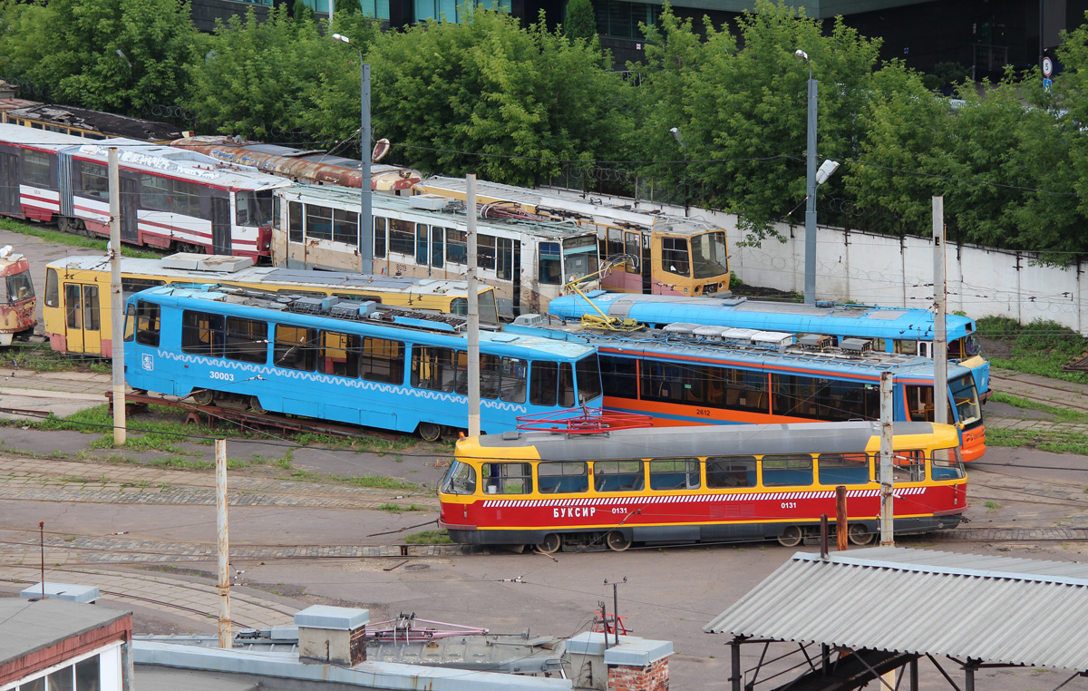 Москва, Tatra T3SU № 0131; Москва — Виды с высоты; Москва — Трамвайно-ремонтный завод (ТРЗ)