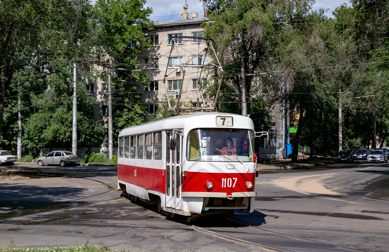 Самара, Tatra T3SU (двухдверная) № 1107; Самара — Конечные станции и кольца (трамвай)